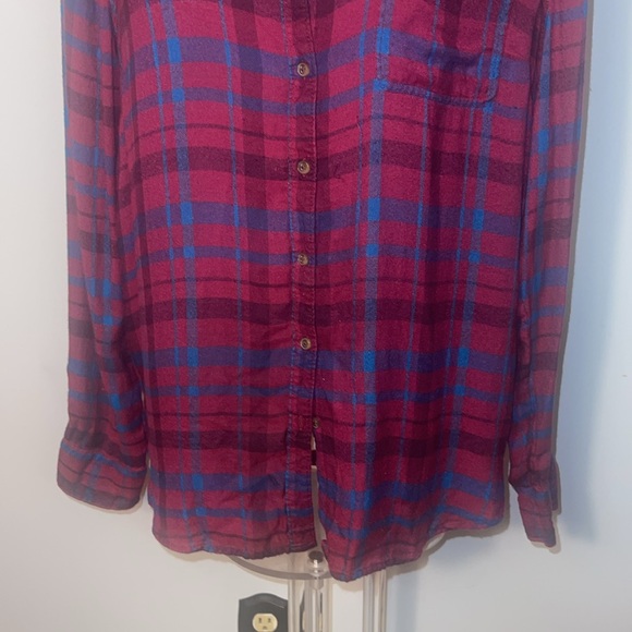 Lucky Brand ladies plaid casual long sleeve button down shirt. Size X-large. - Picture 3 of 11
